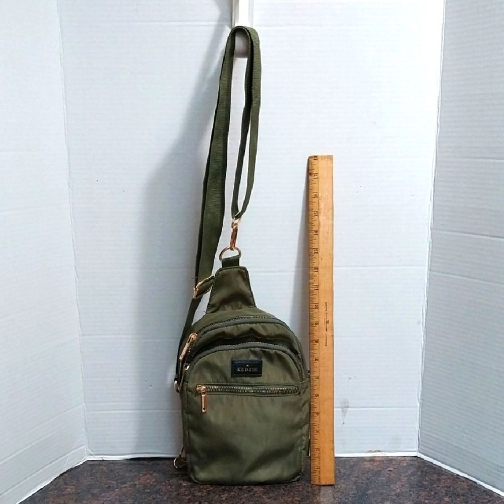 Green Belt Bag with Durable Nylon and Adjustable Strap